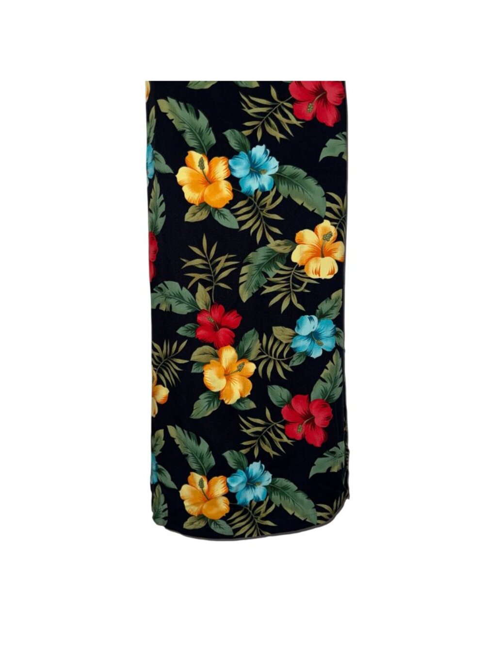 La Cabana Sleeveless Hawaiian Beach Dress Womens S Black Floral A-Line Maxi - Picture 7 of 8